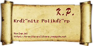 Kránitz Polikárp névjegykártya